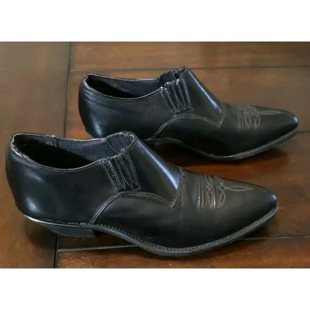 Vintage Western Leather Ankle Boots Code West Women's Size‎ 8 Black